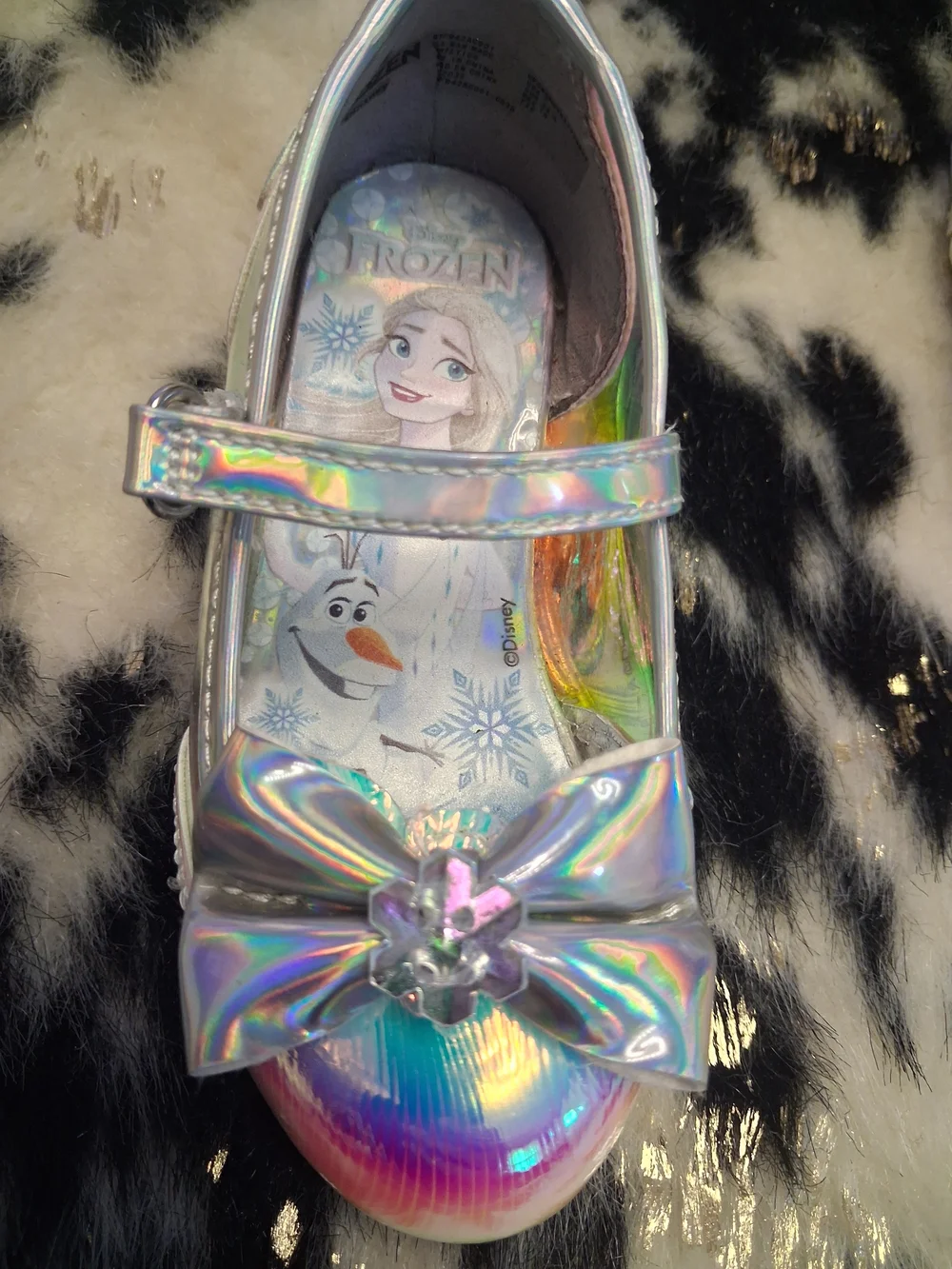 wonder nation White Mary Jane Flats & Iridescent Frozen Holographic Dress Shoes